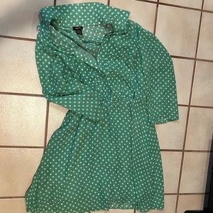 Rue 21 green polka dot dress